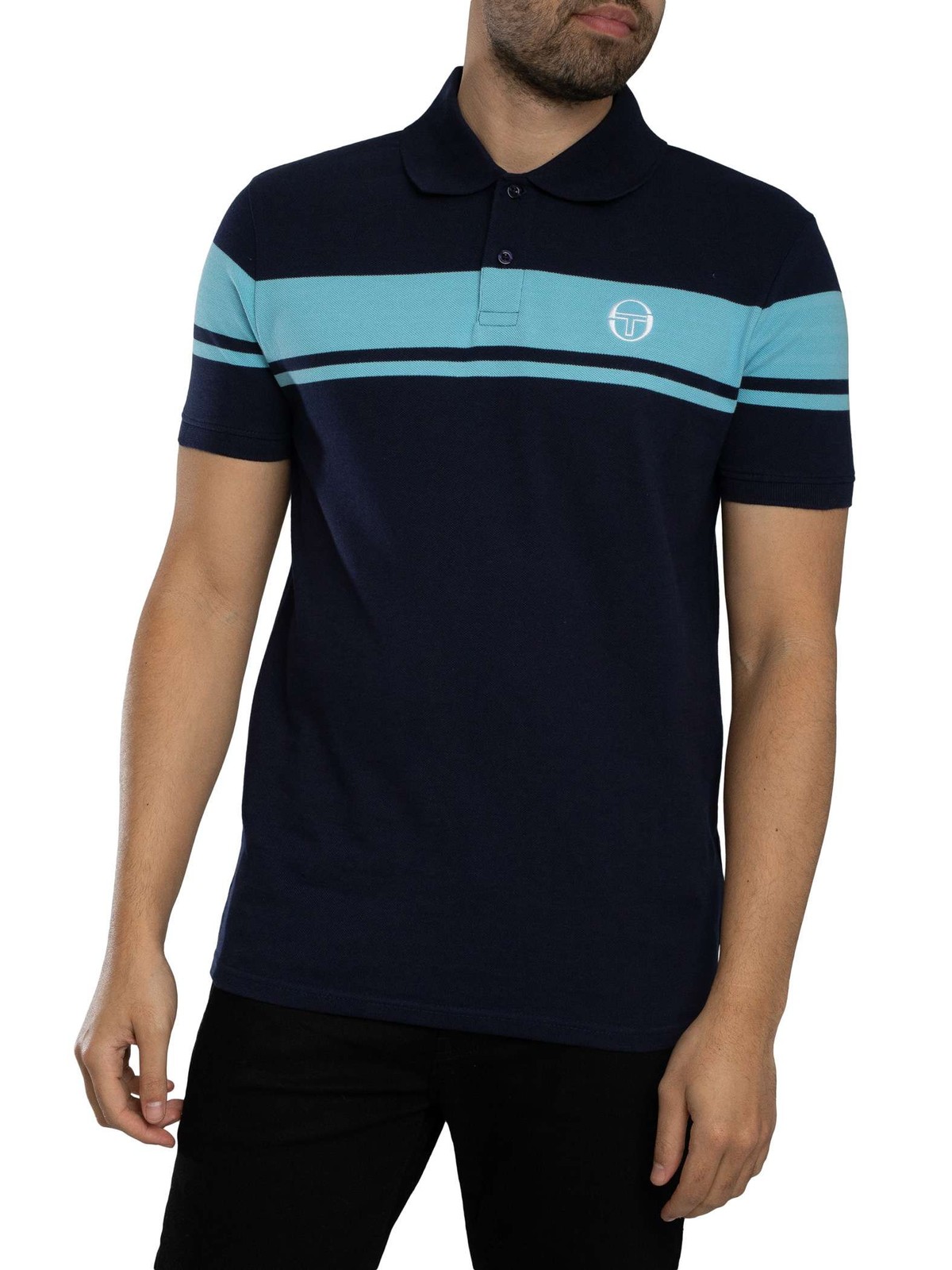 Sergio Tacchini Young Line Polo Shirt, Maritime Blue/Baltic Sea - M