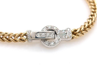 Bracelet 585 gold 14 carat two tone bracelet bracelet diamonds G4612/25