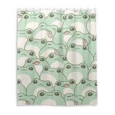 Shower Curtain for Bathroom Cute Frogs Pattern Waterproof Washable 60x72 Inch
