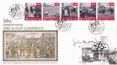 Einnahme der Pegasusbrücke signiert von Major John Howard, der das gelandete Segelflugzeug anführte