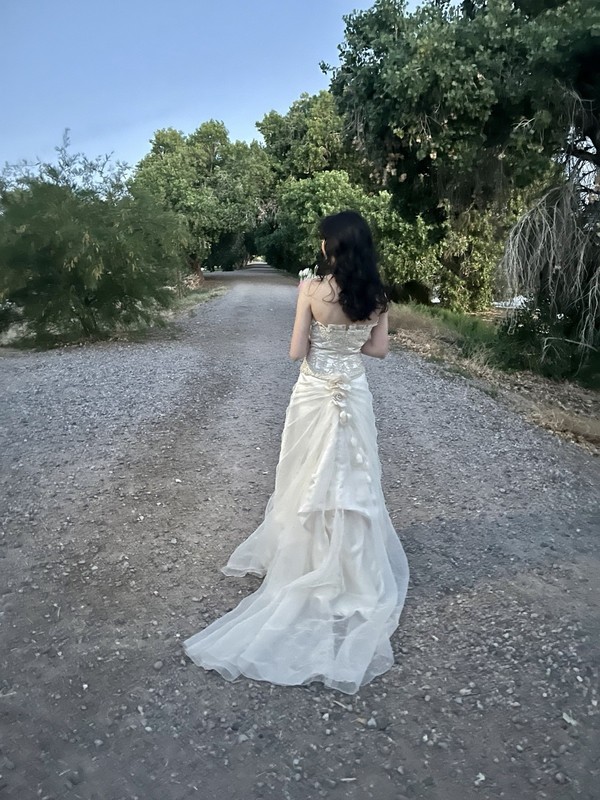 Handmade VINTAGE Strapless Lace Beaded Tulle Ball Gown A-Line Wedding Dress 2