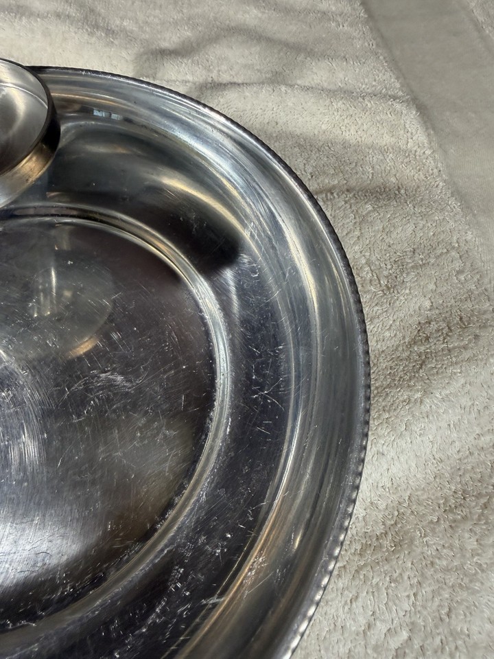 Microchip Tray Buenilum Aluminum Serving Tray Beaded Trim Chip Dip Bowl 9