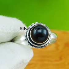 Black Onyx Gemstone 925 Sterling Silver Handmade Jewelry Ring Size 5 to 13