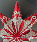 Radko Resplendence Star Christmas Tree Topper RED w/Glitter 2005 14" NEW w/tags — photo 7