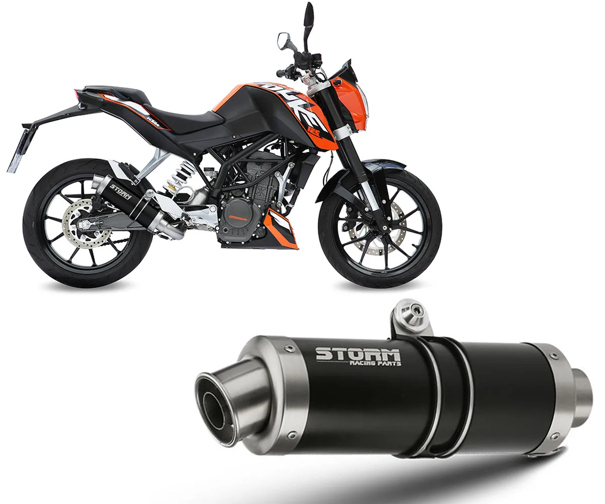 Full System Storm by Mivv Muffler Gp Nero inox Complete Ktm 125 Duke 2011 > 2016