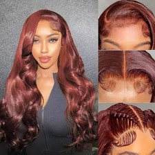 Brazilian Reddish Brown 13x4 13x6 HD Lace Front Wigs Human Hair Body Wave 250 