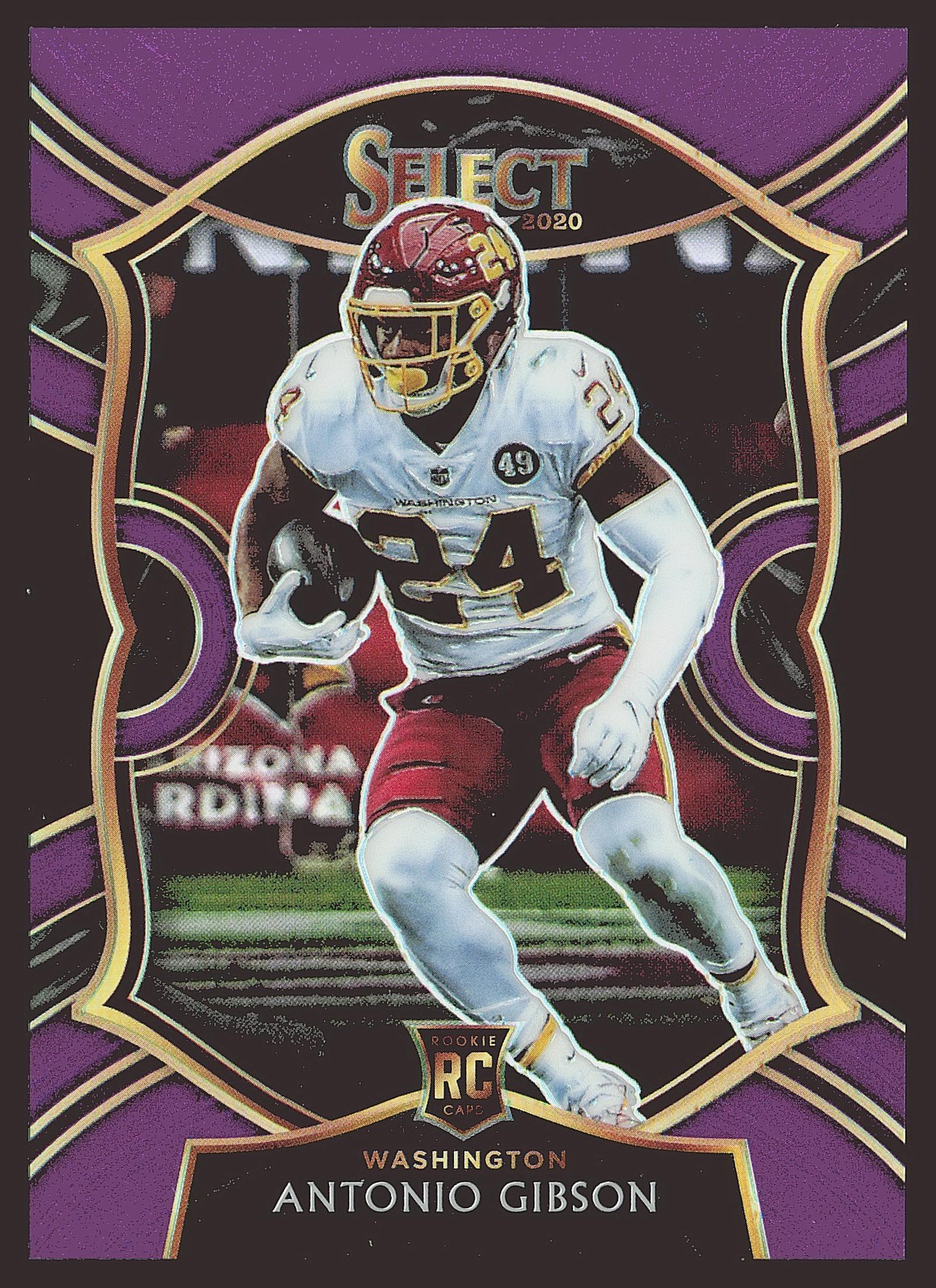 2020 Panini Select #72 Antonio Gibson Purple Prizm #/75 SN,RC