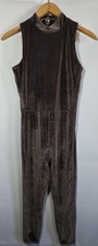 Women s Brown Patterned Fabletics Sleeveless Jumpsuit Size M Exercise Jumpsuit