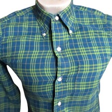 Vintage Men's Shirt XS Arrow Cum Laude Plaid Oxford 1970's Preppy Tailored Fit