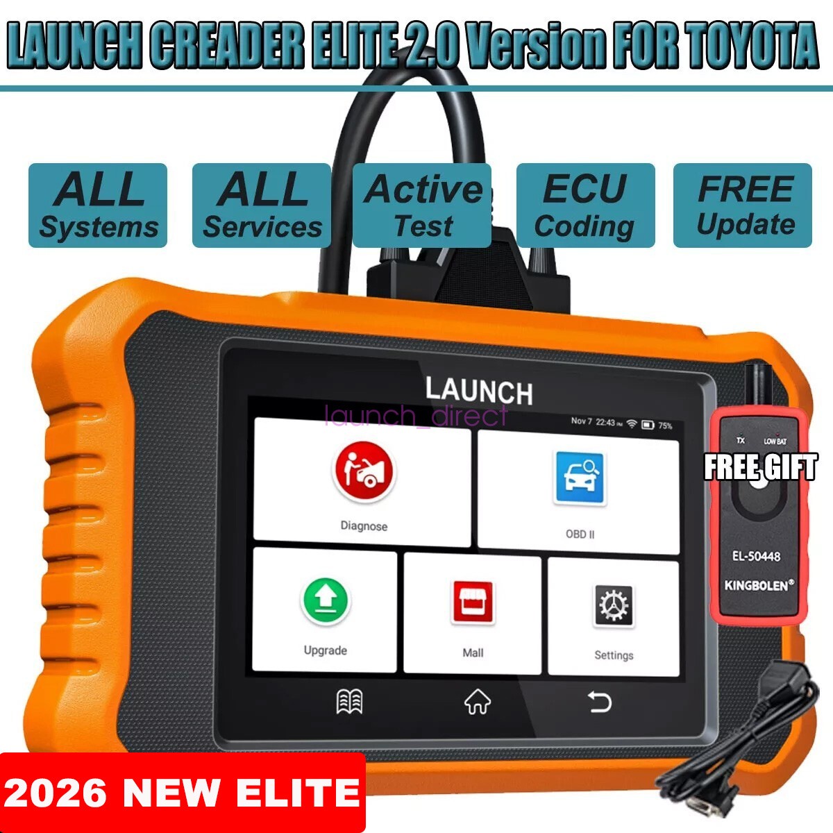 用　診断機　LAUNCH creader Elite 2.0 BM LAUNCH Creader Elite 2.0 FOR TOYOTA Bi-directional Car OBDII