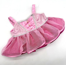 Build a Bear Dress Pink Silver Satin Ballerina Ballet Tulle Teddy Tutu Slippers