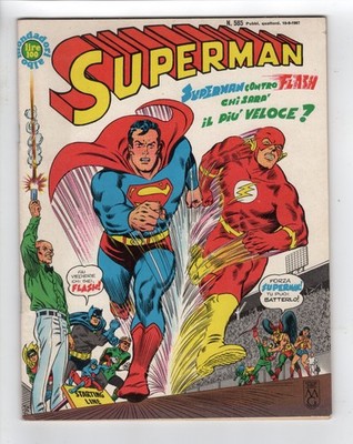 1967 DC SUPERMAN #199 & #194 SUPERMAN VS FLASH RACE BARRY ALLEN RARE GRAIL ITALY