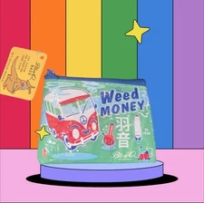 BlueQ Bags Coin Purse  Money Hippie Van Design 95% Recycled Materials with Tag