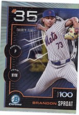 2025 Bowman Chrome Scouts Top 100 Prospects Rookie Brandon Sproat #35 Mets