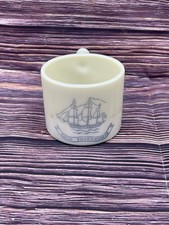 VTG Old Spice Shaving Mug Ship Friendship Shulton Custard Milk Glass Made In USA