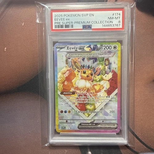 Eevee ex #174 PSA 8 Promo Prismatic Evolutions Super Premium Collection Pokemon