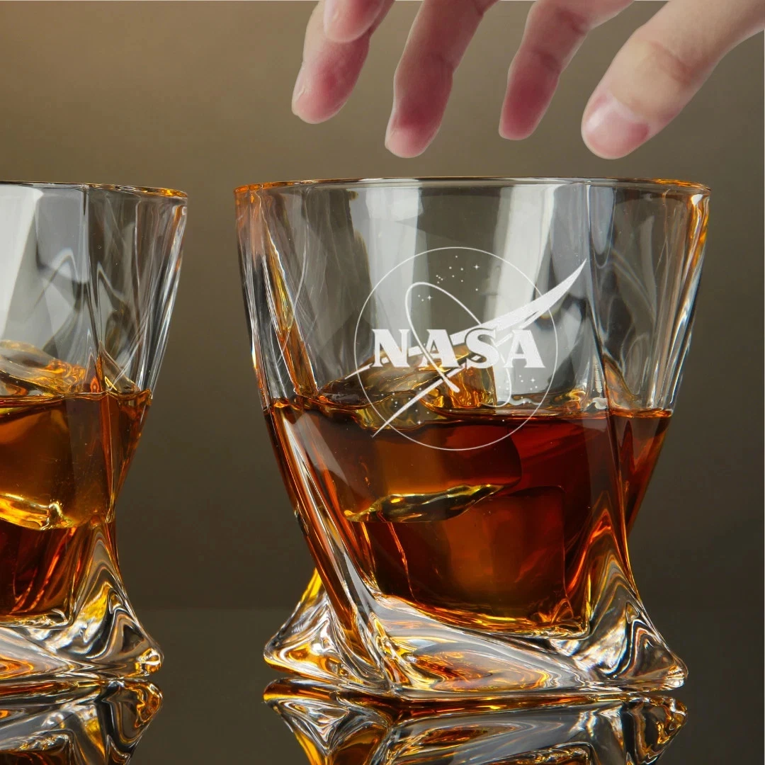Engraved Nasa and SpaceX Whiskey Glass – Twisted Rocks Glass