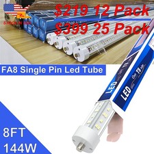 8Feet Replace Fluorescent Bulbs LED Bulbs T8 T12 Single Pin FA8 144 Watt V Shape
