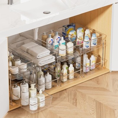 Vtopmart 4 Pack Pull Out Bathroom Under Sink Organizer