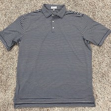Peter Millar Summer Comfort Polo Men  s XL Striped Blue/White Short Sleeve Golf