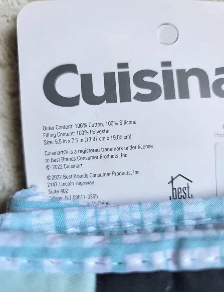 NUEVO CON ETIQUETAS CUISINART Paquete de 2 - 1 par de guantes mini horno de silicona resistentes al calor LT AZUL Foto 2 de 3