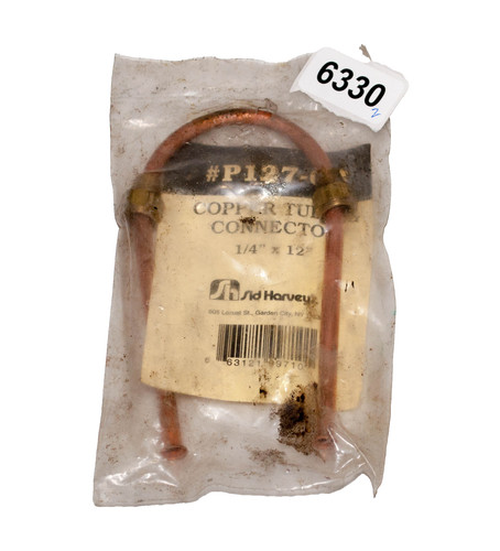 - Lot of 2 - Sid Harvey's P127-6B Copper Tubing Connector 1/4 x 12"