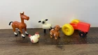 Vintage Fisher Price Little People Farm Lot People Animals Horse Chicken Tractor