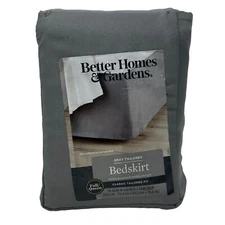 NEW Better Homes & Gardens Full/Queen Bedskirt Gray Classic Tailored Fit Bedding