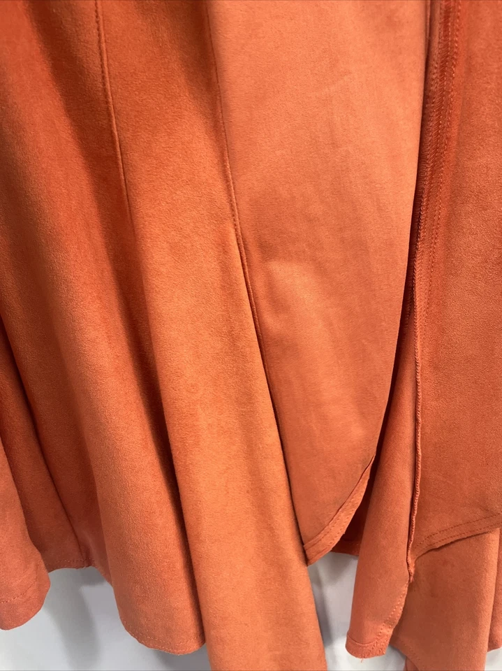 Cárdigan abierto VS2 By Vakko imitación gamuza naranja talla pequeña Foto 4 de 4