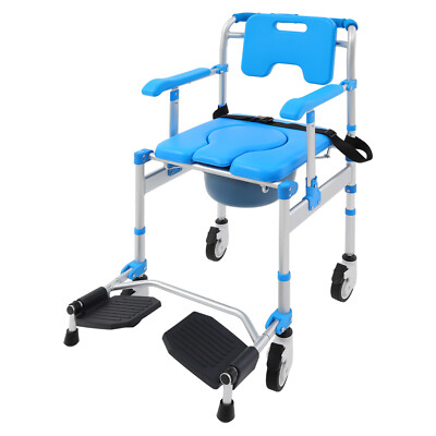 Shower Chair Rolling Shower Wheelchair Bedside Commode Chair 200kg/440.92lbs