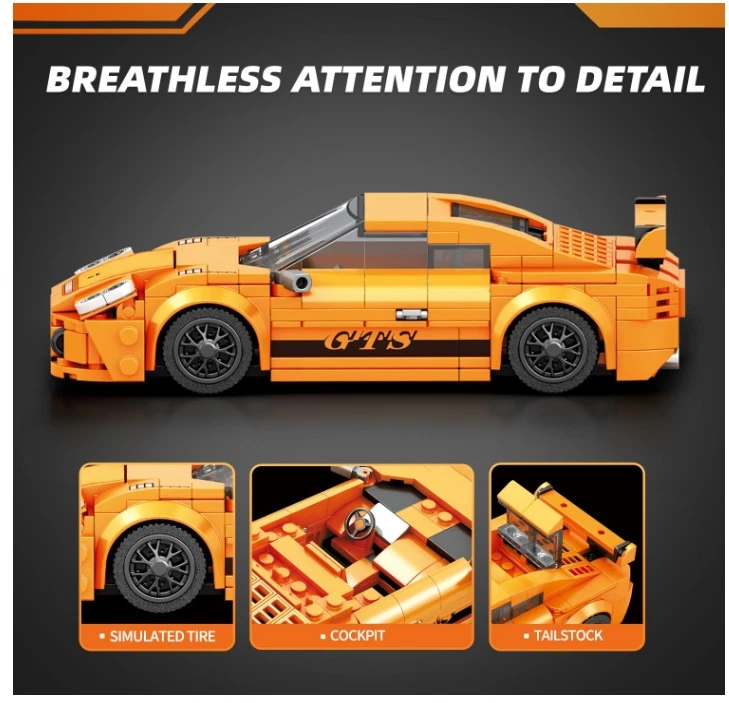 Bloques de construcción/ladrillos para autos deportivos Porsche 911 GT3 338 un. Tecnología Reobrix Foto 2 de 4