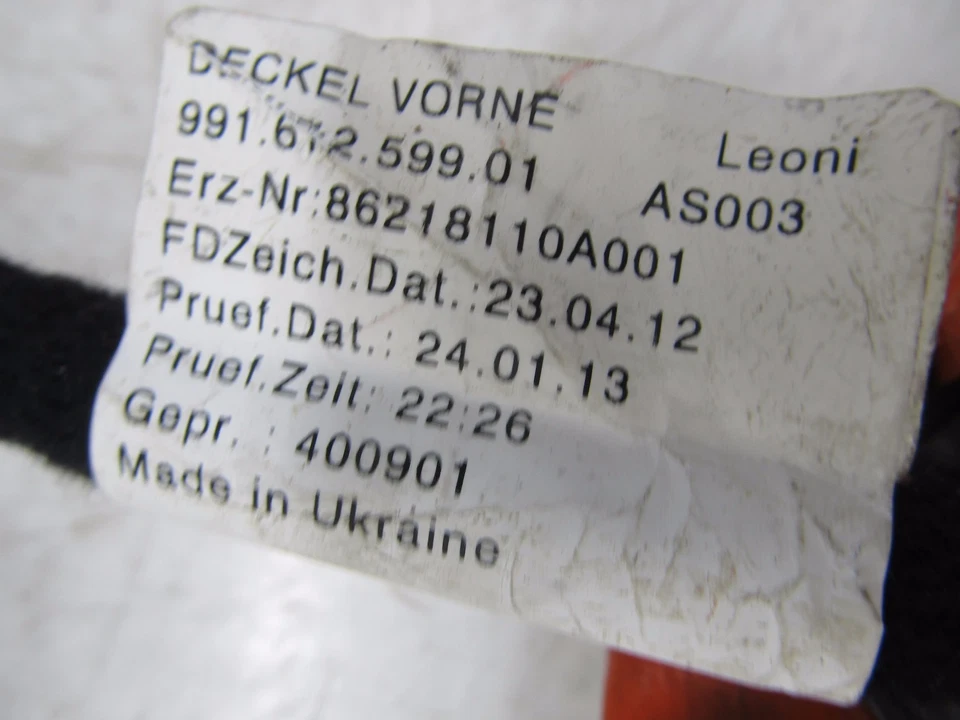 2013-2015 PORSCHE BOXSTER 981 OEM CAPÓ DELANTERO LIMPIAPARABRISAS ARNÉS DE CABLEADO Foto 3 de 4