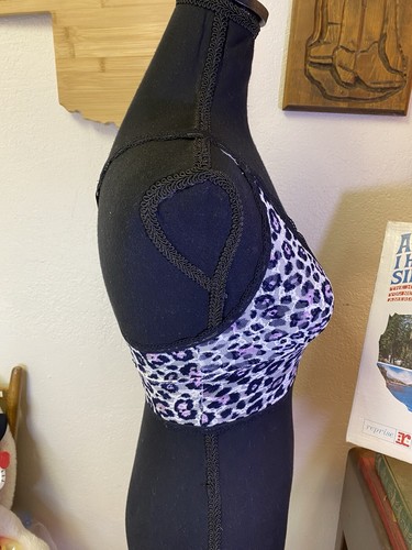 Victoria’s Secret White Black Pink Leopard Print Bralette Sheer Wireless XS - Picture 4 of 17