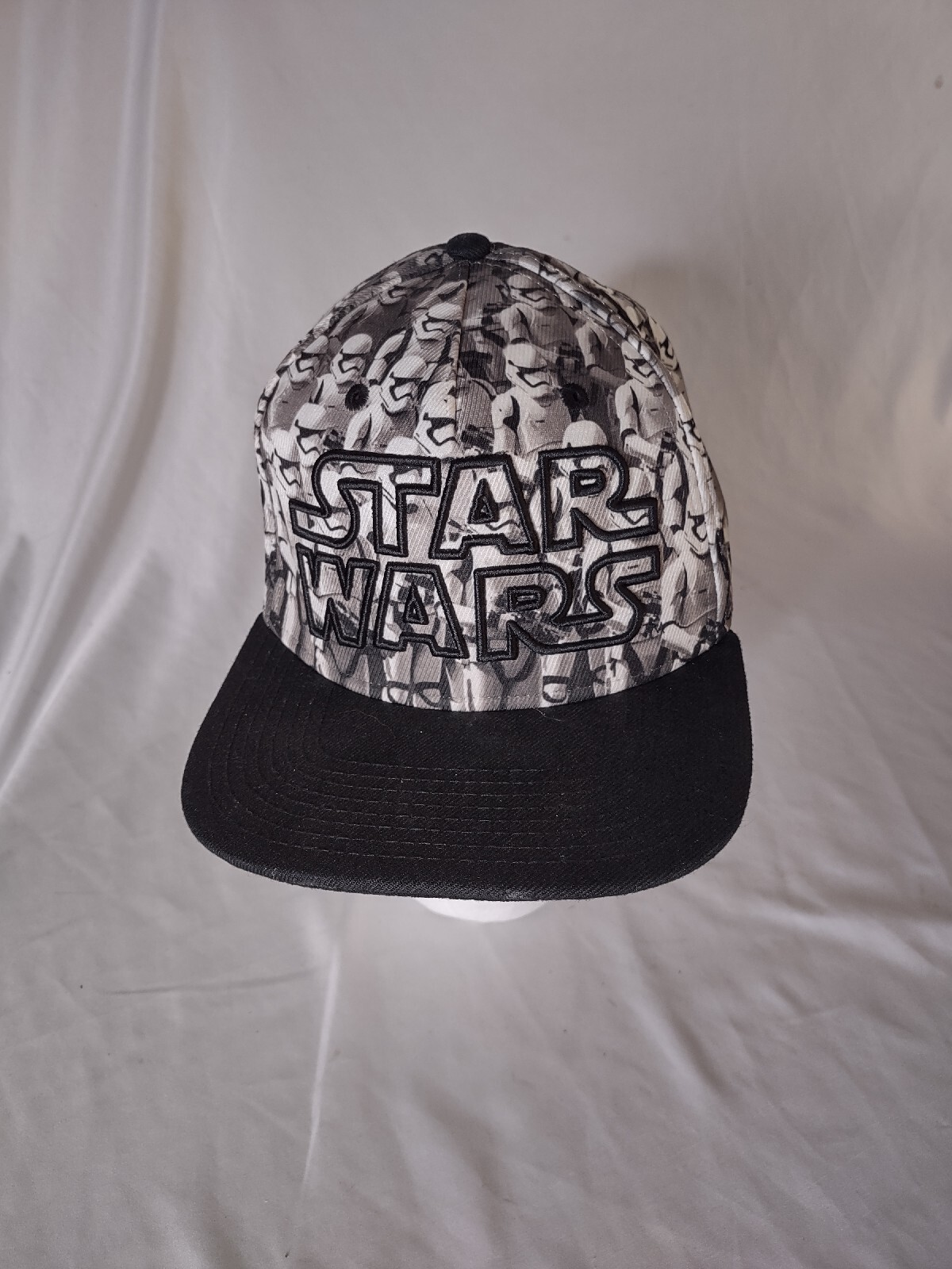 Star Wars Flat Bill Snapback Hat Black White Stormtroopers