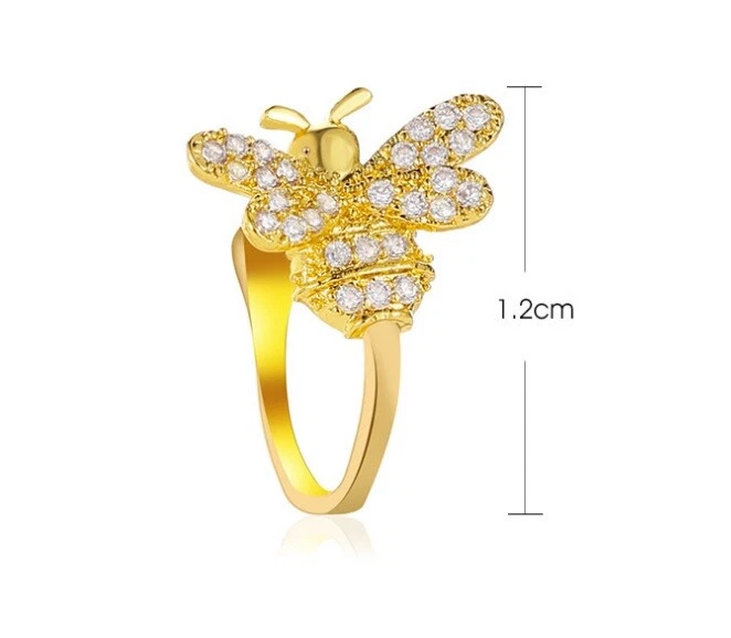 925 Versilbert Boho Biene Liebe Schimmernder Süß Hübsch Bling Ohrring Ohrstecker - Bild 2 von 4