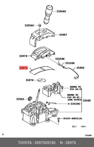 Original cover, slide for position indicator, 3597535150 for TOYOTA ...