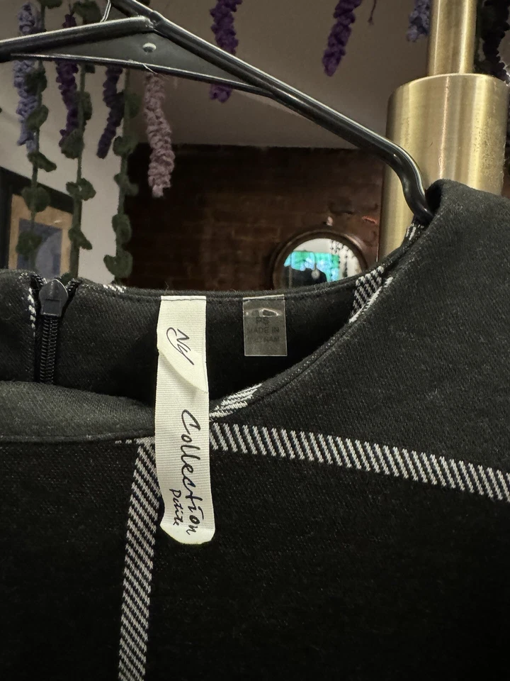 NY коллекции миниатюрный размер PS черный и белый шашки узор платье - шикарный и стильный - Изображение 4 из 4