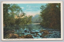 State View~Fishing River Siloam Park Excelsior Springs Missouri~Vintage Postcard