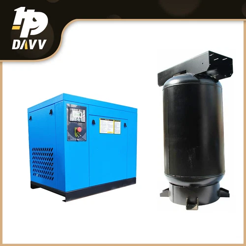 460V 3Ph 10HP 125PSI Rotary Screw Air Compressor w/ Vertical ASME 60 Gallon Tank - Picture 1 of 12