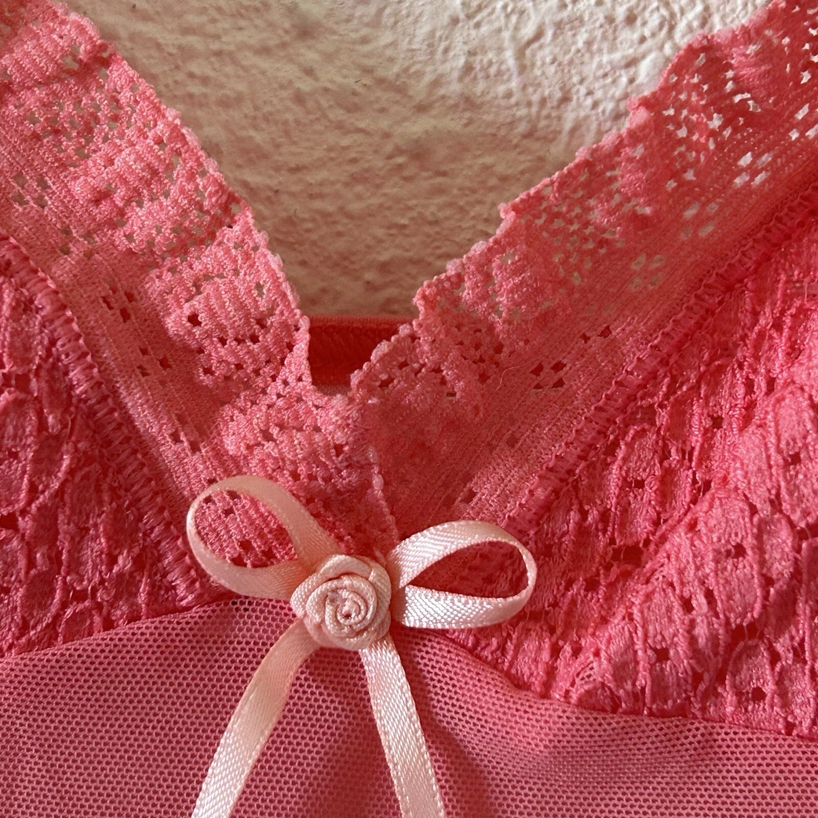 UNDERCOVER Abito donna Victoria Secret slip medio rosa maglia trasparente carino fata femminile