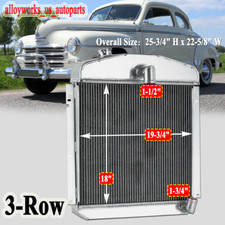 For 1947-1949 48 Plymouth Chrysler P15 Deluxe 3.65.3l 3 Rows Aluminum Radiators