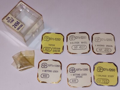 ETA 10-1/2-1260 Part #'s 401, 407, 410, 443, 445, 723 NOS (locHC2)