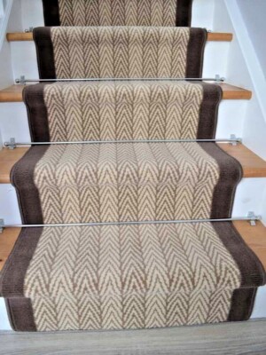 Fischgrät Treppenläufer Teppich für Treppen sehr lang Flure Treppen Teppiche