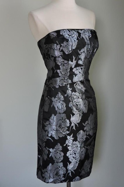 white house black market silver dress