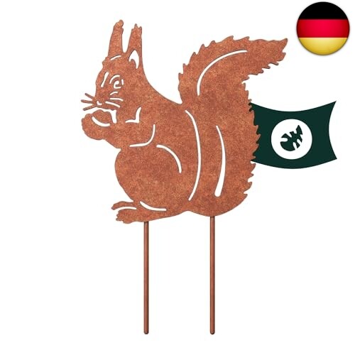 EichhöRnchen Gartendeko Rost - EichhöRnchen Rost - Gartenstecker Rost - Gartende-image