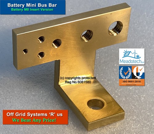 Direct Mount Mini Battery DC Bus Bar DC 500A  for 8mm battery pole inserts - Afbeelding 1 van 7