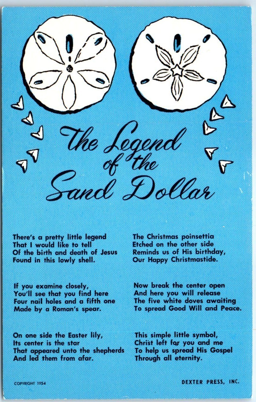 Postcard The Legend Of The Sand Dollar Ebay