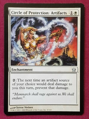 cards that protect artifacts mtg Magic The Gathering FIFTH DAWN CIRCLE OF PROTECTION ARTIFACTS white card MTG