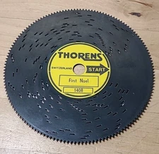 Vintage Thorens Switzerland 4 1/2" Metal Song Disc #1408  "First Noel"