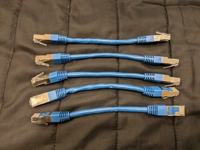 5 Pack CAT6a RJ45 Network LAN Ethernet Copper Wire Color Patch Cable LOT